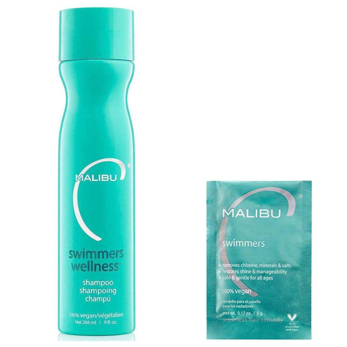 Malibu C Swimmers Shampoo 9oz and Crystal Gel Treatment 5g